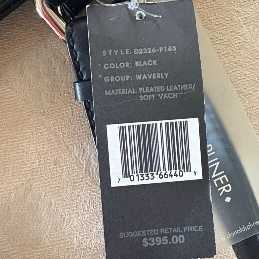 NWT Donald J Pliner handbag, black pleated leather. Black. Retail price : $395 - Picture 3 of 14